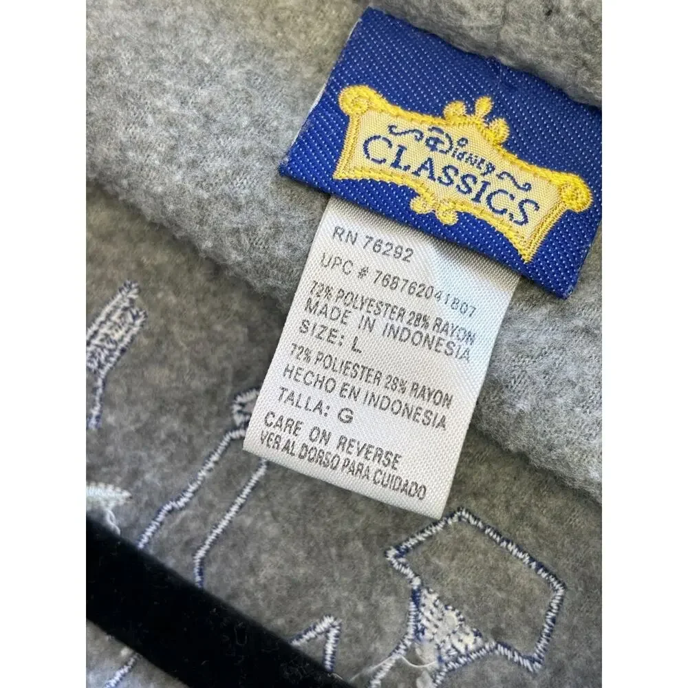 Disney TinkerBell Vintage Y2K Bath Robe Womens Size Large Gray Belted EUC - Picture 3 of 8